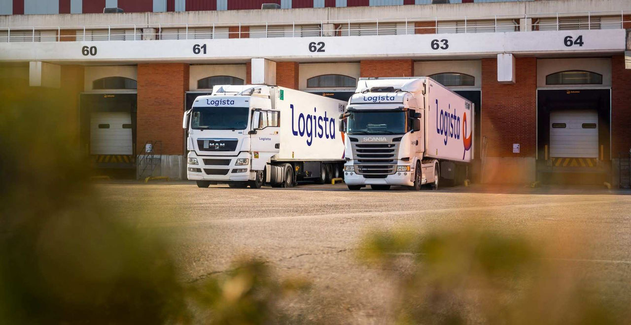 Logista Freight trucks at loading docks